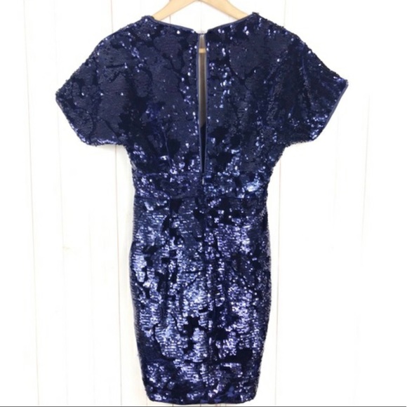 The Clothing Company Navy Blue Sequin Velvet Dress - Picture 2 of 11